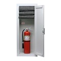 36 x 12 Inch Fire Rated Fire Blanket and Extinguisher Cabinet  - Stainless Steel Door and Frame, Semi-Recessed, 2.5 Inch Trim