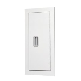 24 x 9.5 Inch Cabinet for up to 10 Lbs ABC Fire Extinguisher - Stainless Steel Door and Frame, Semi-Recessed, 2.5 Inch Trim