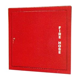 34 x 32 Inch Detention Cabinet for 100 Ft Fire Hose with Rack and Extinguisher- Stainless Steel Door and Frame, Surface Mount