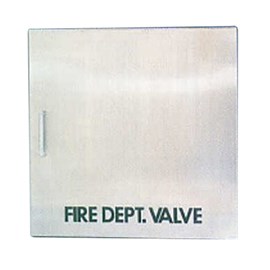 18 x 18 Inch Occult Series Cabinet for Fire Dept Valve- Stainless Steel Door, Recessed, 0.625 Inch Trim